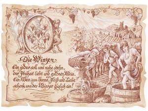 Zunftbild Winzer auf Antikpapier im A4-F
