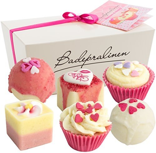 6er Set BRUBAKER Cosmetics Badepralinen "Blossom & Hearts" handgemacht und vegan