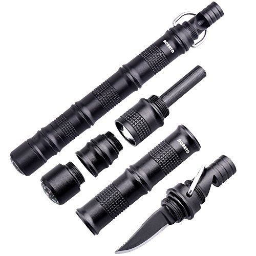 ACRATO Kubotan Tactical Pen Outdoor Überlebenstool Taktisches Multifunktionswerkzeug mit Mini Kompa