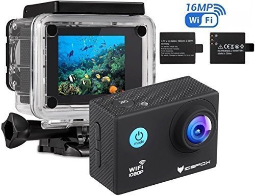 Action Cam, icefox 2K 16MP Unterwasserkamera, WIFI Fernbedienung, 2.0 Display Helmkamera, Wasserdich