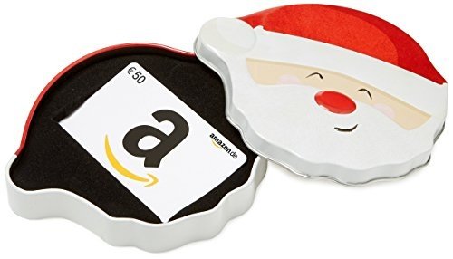 Amazon.de Geschenkgutschein in Geschenkbox - 50 EUR (Lächelnder Weihnachtsmann)