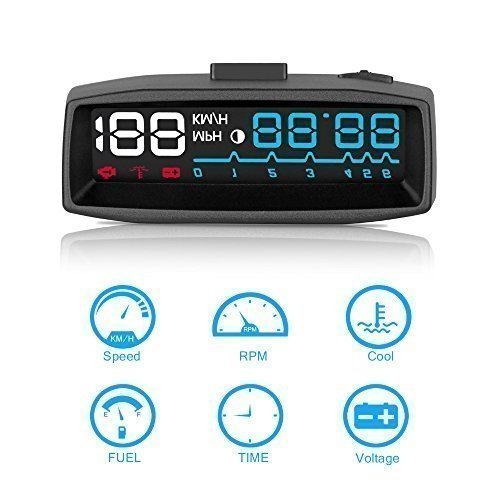 AOZBZ Car Head Up Display Projection Navigationsgerät, OBDII-Schnittstelle Multi-Function Car HUD K