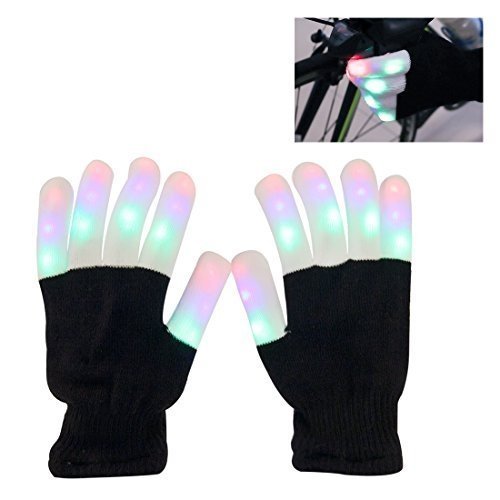 Aomeiqi leuchtende Handschuhe, LED blinkende bunte Finger Gloves, Coole Spielzeuge Handschuhe mit LE