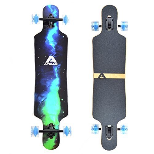 Apollo Longboard Galaxy Special Edition Komplettboard mit High Speed ABEC Kugellagern, Drop Through 