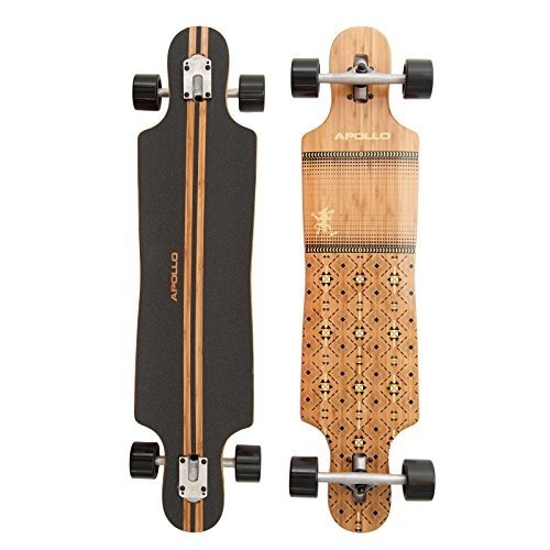 Apollo Longboard Nuku Hiva, Bambus Komplettboard, Twin-Tip Drop-Through Freeride Skaten Cruiser Boar