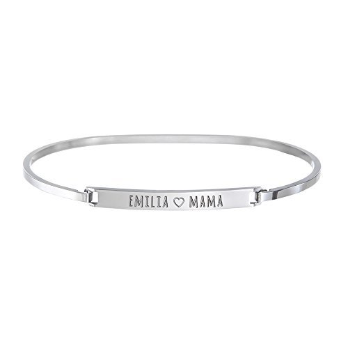 Armband aus Edelstahl mit Gravur Herz für Mama