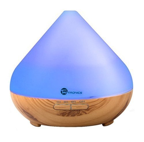 Aroma Diffuser 300ml TaoTronics Luftbefeuchter Oil Düfte Humidifier Holzmaserung LED mit 7 Farben f