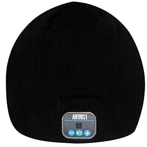 August EPA20 – Bluetooth Mütze – Winter Beanie mit Bluetooth Stereo Kopfhörer, Mikrofon, Freis