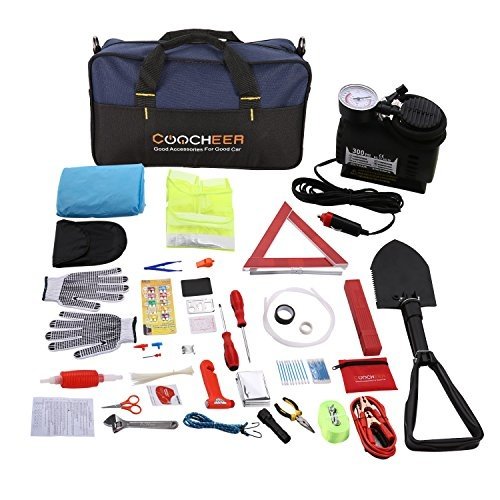 Auto Emergency Kit, Multifunktionale Pannenhilfe Auto Notfall-Kit mit Starthilfekabel, Werkzeugtasch