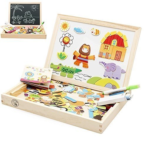 Babyhugs Magnetische Schreibtafel für Kinder, aus Holz, Spielzeug-Tafel, Kreidetafel, Weißwandtafe