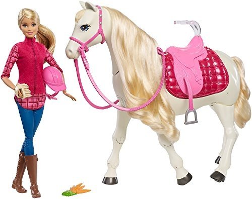 Barbie Mattel Traumpferd und Puppe, laufendes Pferd mit Berührungs- und Geräuschsensoren