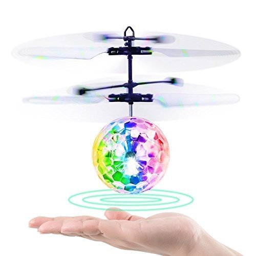 Baztoy RC Fliegender Ball mit LED Leuchtung Handsensor Spielzeug Geschenke für Kinder Jungen Mädch