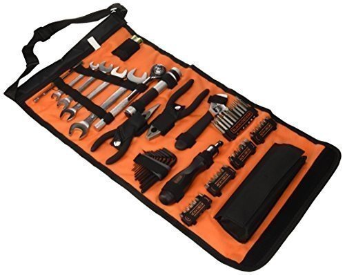 Black+Decker Rolltasche (mit Autowerkzeugzubehör, Taschenlampe, Schrauberklingen, Bits, Handwerkzeu