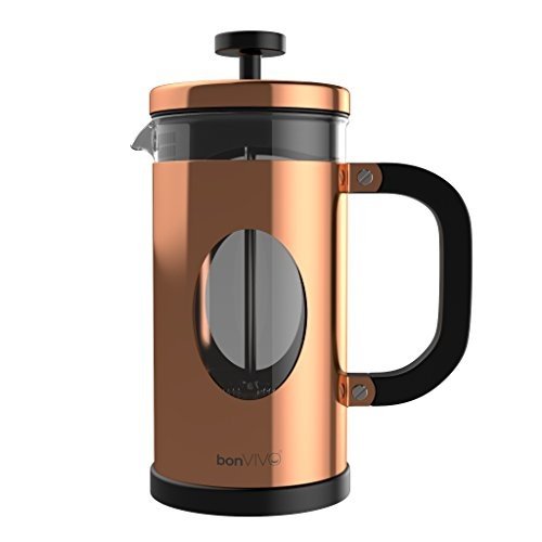 bonVIVO GAZETARO I Design-Kaffeebereiter Und French Press Coffee Maker In Kupfer-Optik, Kaffee-Kanne