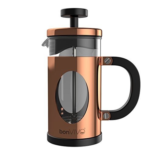 bonVIVO GAZETARO I Design-Kaffeebereiter Und French Press Coffee Maker In Kupfer-Optik, Kaffee-Kanne