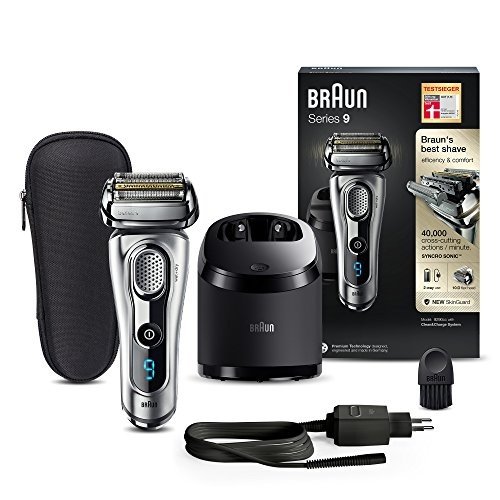 Braun Series 9 Elektrorasierer 9290cc, mit Reinigungs- und Ladestation, Reise-Etui, silber