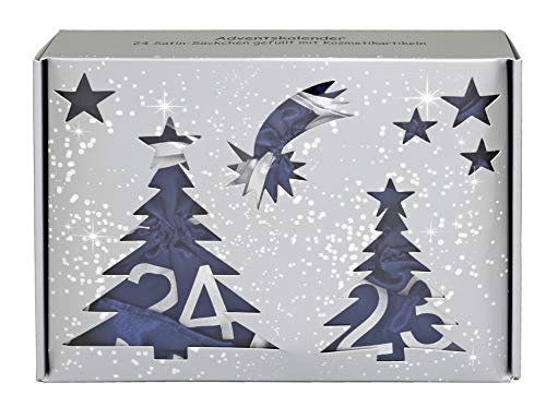 Briconti Make-up Adventskalender 2018 mit 24 Satin-Säckchen, dunkelblau