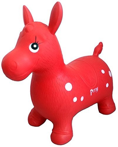 Brigamo Spiele Hüpfpferd Pony in rot, Hüpftier
