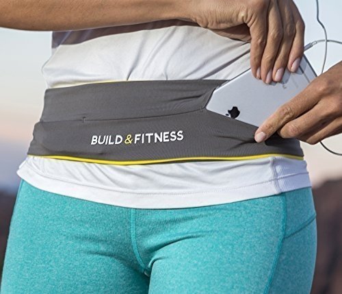 Build & Fitness Laufgürtel für Handy Smartphone Schlüssel Hüfttasche, Running Belt, Sport-Baucht