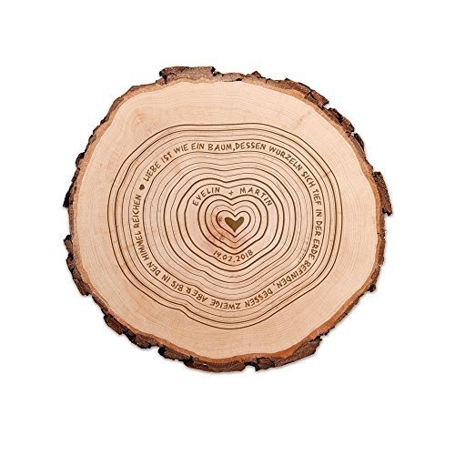 Casa Vivente Baumscheibe mit Gravur zur Hochzeit – „Liebe ist wie ein Baum…“ – Personalisi