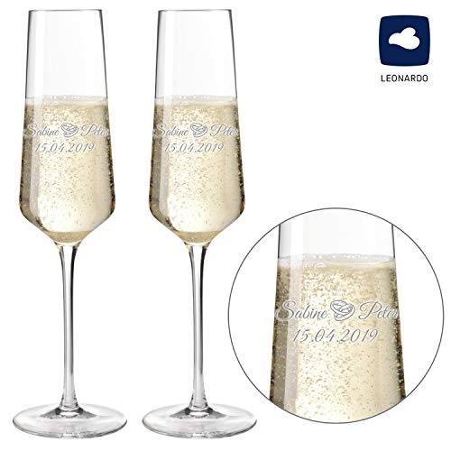 Champagnergläser mit Gravur zur Hochzeit