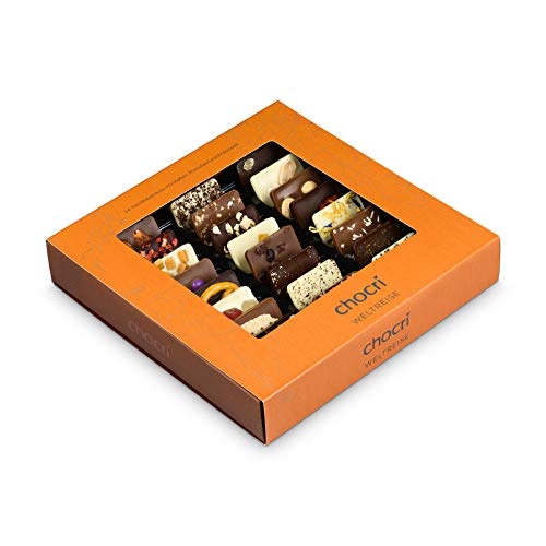 chocri Weltreise 24 Schokoladen-Täfelchen in einer Geschenkbox