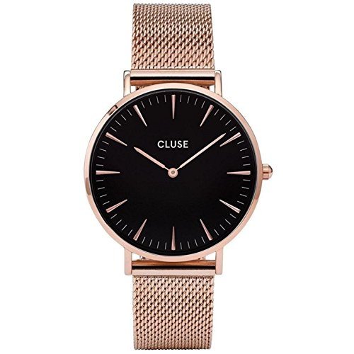 Cluse Damen Armbanduhr Analog Quarz Edelstahl CL18113, Gold (Rose Gold)