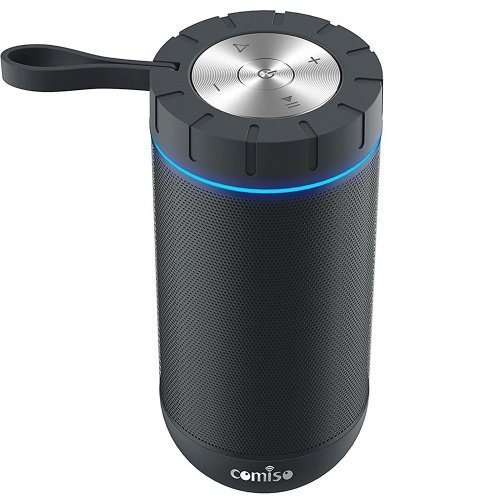 COMISO Wasserdicht Bluetooth Lautsprecher Kabellose Portabler 12W Lautsprecher Box mit 36-Stunden Sp