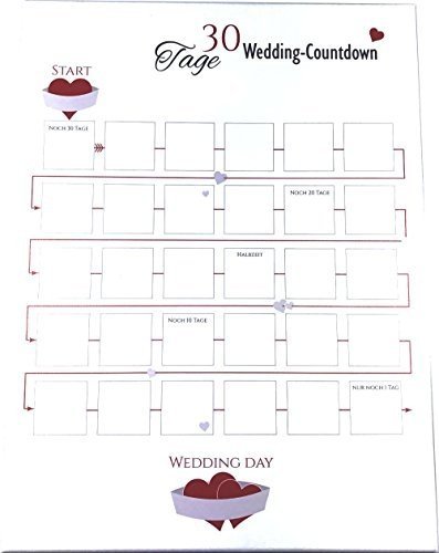 Countdown-Kalender für die Hochzeit - Wedding Countdown für das Brautpaar (30 Tage)