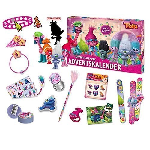 Craze 53998 - Adventskalender Dreamworks Trolls, sortiert, bunt