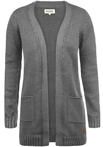 DESIRES Paula Damen Strickjacke Cardigan mit offenem V-Aussschnitt aus hochwertiger Baumwoll-Mischun