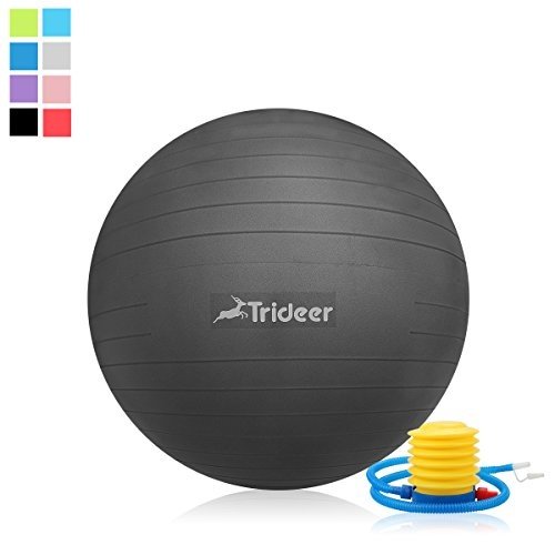 Dick Anti-Burst Gymnastikball Sitzball Pezziball inkl. Ballpumpe, Schwarz, 65cm ( Geeignet für 162-