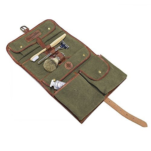 DRAKENSBERG Kimberley Wash Bag, Kulturbeutel, Waschtasche, Kulturtasche, Outdoor, Leder, Canvas, Saf