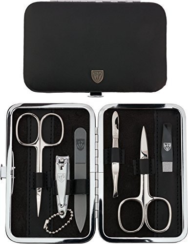 DREI SCHWERTER Solingen Germany Nagelpflegeset "Genova" 6 teilig Maniküre Pediküre Reise Etui Set 