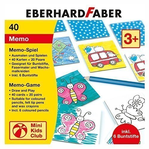 Eberhard Faber Memo Spiel zum Ausmalen, inklusive Buntstifte