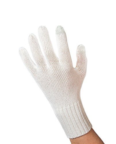 Edle 100% Kaschmir Handschuhe, Touchscreen tauglich für Damen und Herren (Weiß / Schneeweiß, S/M)