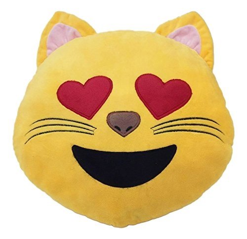 Emoji Kissen Katze mit Herz-Auge