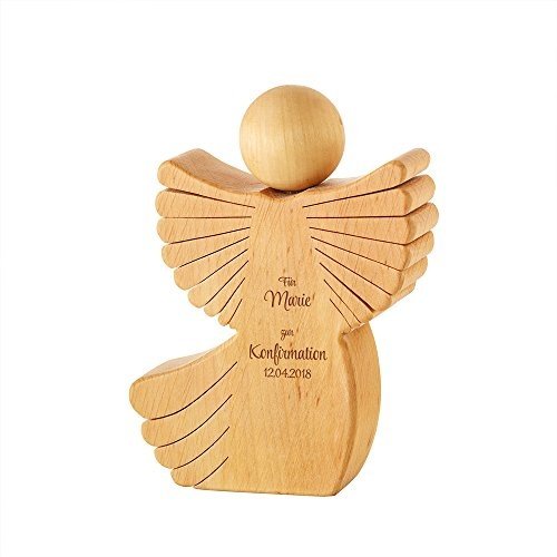 Engel aus Holz mit Gravur Zur Konfirmation