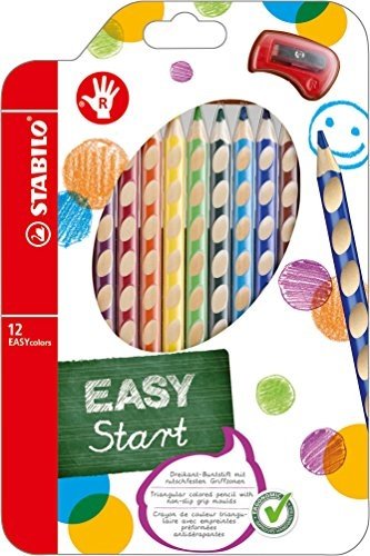 Ergonomischer Buntstift STABILO EASYcolors 12er Pack mit Spitzer