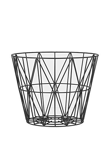 Ferm Living Wire Drahtkorb Medium, schwarz Ø 50cm H 40cm