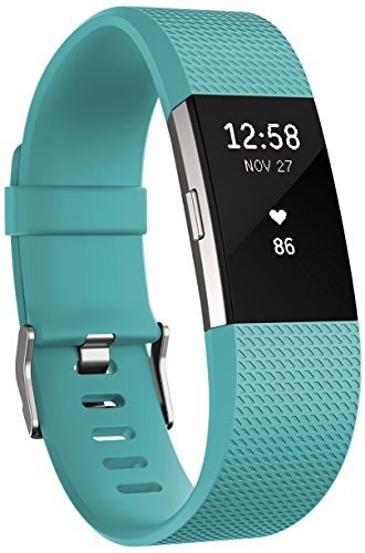 Fitbit Charge 2 Unisex Armband zur Herzfrequenz und Fitnessaufzeichnung, Teal, L, FB407STEL-EU