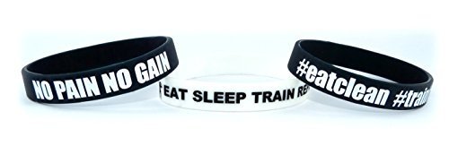 Fitness & Bodybuilding 3x Armbänder NO PAIN NO GAIN Training Workout Sport Fitness Gym Lifestyle Cr