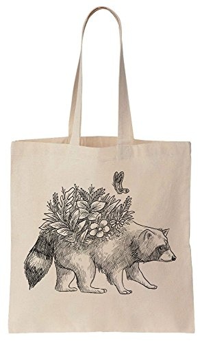 Floral Racoon Einkaufstasche