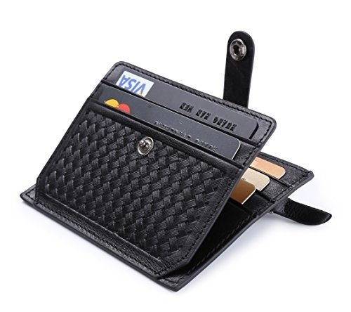 flintronic Ausweis- und Kreditkartenetui Leder, Kreditkartenetui mit RFID Blocker, Visitenkartenetui