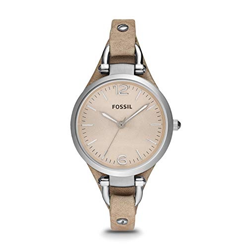 Fossil Damen Analog Quarz Uhr mit Leder Armband ES2830