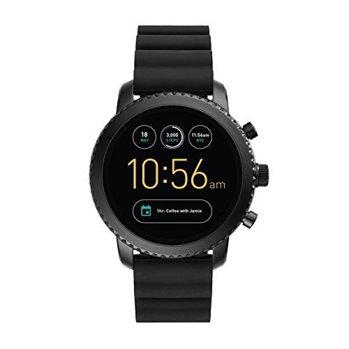 Fossil Q Explorist Herren Smartwatch Gen.3 - Schwarzes Edelstahlgehäuse mit schwarzem Silikonarmban