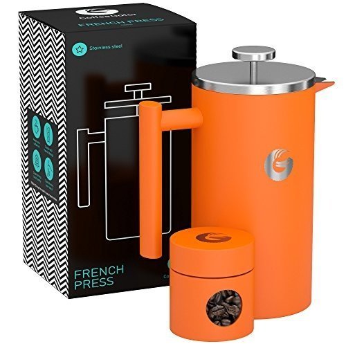 FRENCH PRESS 1 Liter von Coffee Gator - Doppelwandige Französische Kaffeepresse um Kaffee länger w