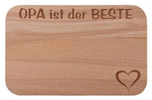 Frühstücksbrettchen / Frühstücksbrett mit Gravur "Opa ist der BESTE" als Geschenk - aus Holz - G