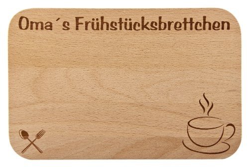 Frühstücksbrettchen / Frühstücksbrett mit Gravur für die Oma als Geschenk - aus Holz - Geschenk