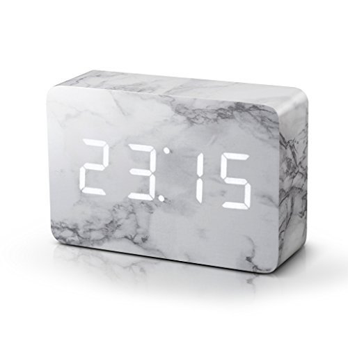 Gingko Brick Click Clock Marble Wecker Stein